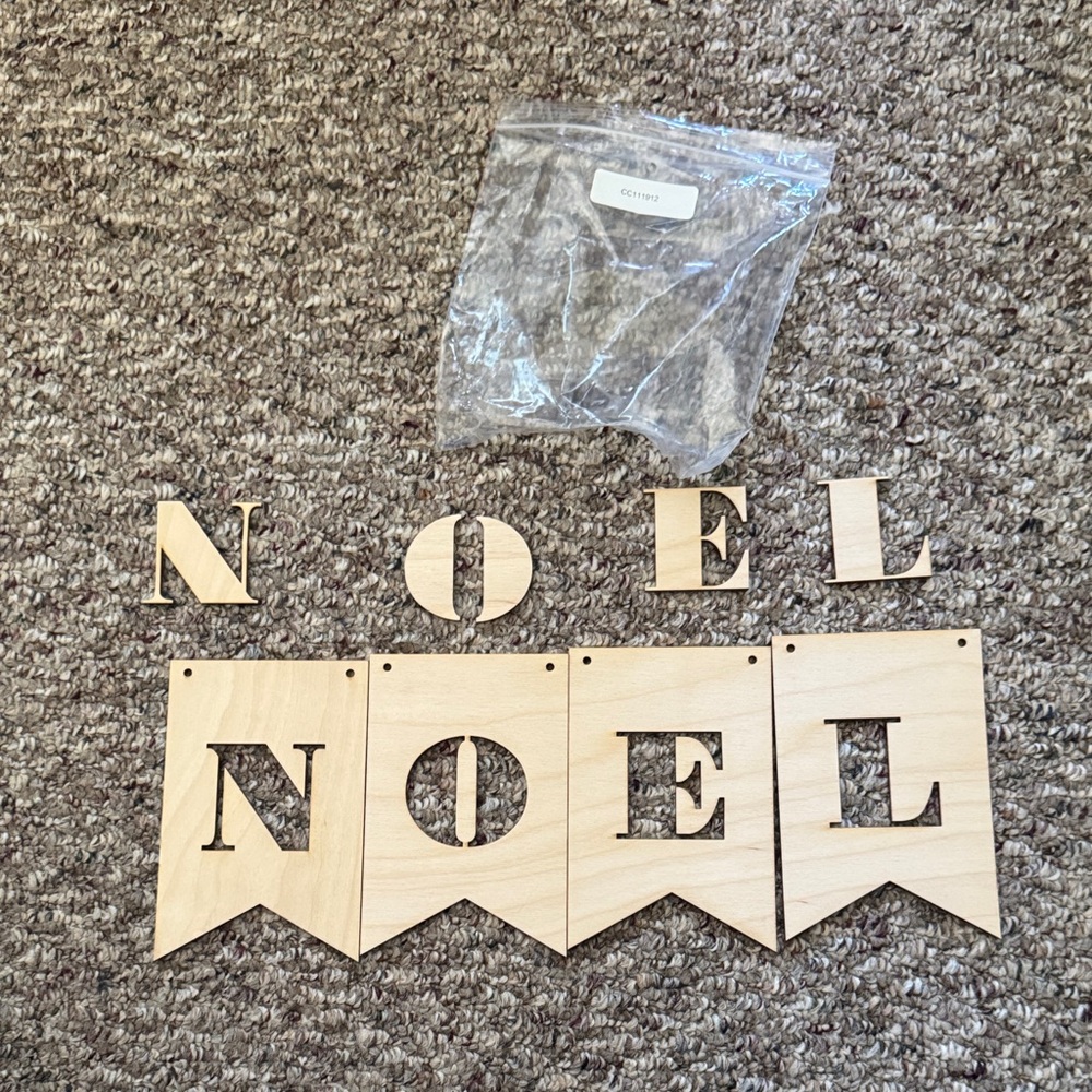 Wooden NOEL Banner Garland - Natural Unfinished Letters